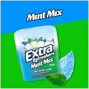 Extra Refreshers Mint Mix Gum 3.21-Ounce 40-Piece Bottle Pack Of 6