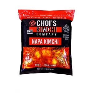 Half Gallon 3.5 Lbs. Spicy Napa Cabbage Kimchi Vegan Gluten Free Non-Gmo Probiotic By Chois Kimchi Co. Made In Usa.