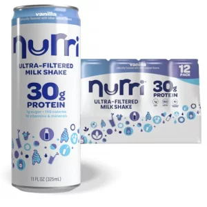Nurri - 30G Protein Ultra Filtered Milk Shake Vanilla - Lactose Free Low Sugar 150 Calories 10 Vitamins And Minerals - 11 Fl Oz 12 Cans