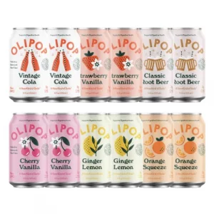 Olipop - The Sampler 6-Flavor Soda Variety Pack Healthy Soda Prebiotic Soft Drinks Supports Digestive Health Gut Health High Fiber Low Calorie Low S
