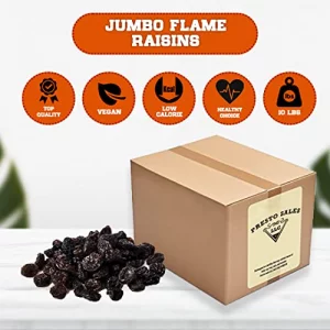 Raisins Jumbo Flame Packaged In A 10 Lbs. 160 Oz. Bagbox Great Trace Mineral Boron In The Diet Vegan No Added Sugar Kids And Adults Energy Boost Snac