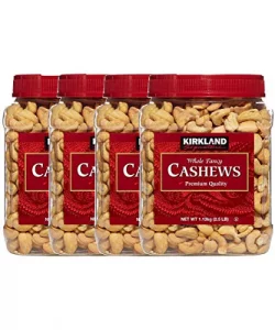 Kirkland Signature Whole Fancy Cashews Salted And Roasted 40 Oz Pack Of 4