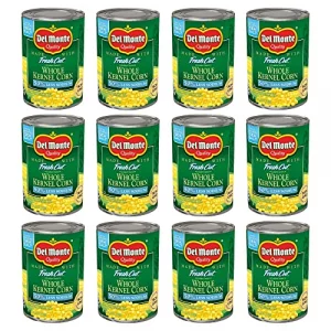 Del Monte Fresh Cut 50 Reduced Sodium Golden Sweet Whole Kernel Corn Canned Vegetables 12 Pack 15.25 Oz Can