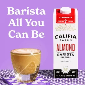 Califia Farms - Original Almond Barista Blend Almond Milk 32 Oz Pack Of 6 Shelf Stable Dairy Free Plant Based Vegan Gluten Free Non Gmo High Calcium