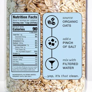 Mooala Organic Simple Oat Milk 32Oz - 3 Ingredient Shelf Stable No Gums No Oils No Fillers Non-Gmo No Additives Dairy Free Plant Based Milk 6 Pack