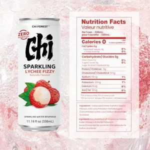 Chi Forest Lychee Fizzy Sparkling Water 11.15 Oz 24