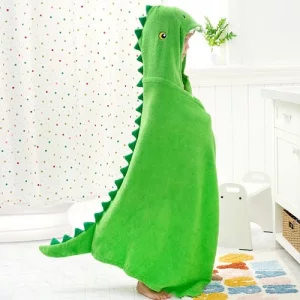 Joiedomi Dinosaur Hooded Towel for Kids Soft 100 Cotton Bath Beach Towel 30 x 50 for Kids 3-10 Years Toddler Pool Poncho with Hood Absorbent Swim Wra