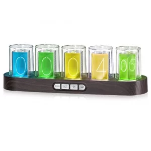 Cadmos Nixie Tube ClockGlow Tubes Analog ClockCreative Retro Digital Variable ColorExquisite Desktop Decoration- Gift Idea-No Assembly Required Imita