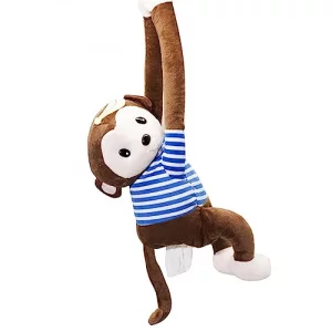 PURPLELILY Retro Monkey Butt Tissue Box Cover - Red and Pink Monkey Design - Polypropylene Cotton - 52cm L x 35cm W x 52cm H