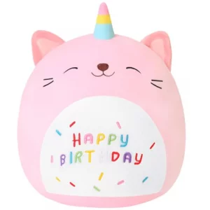 SQEQE Cat Plush Toy Unicorn Cat Stuffed Animal Cute Birthday Cat Plushies Pillow Soft Plushie Doll Gifts for Kid DecorPink Caticorn 10 Inch