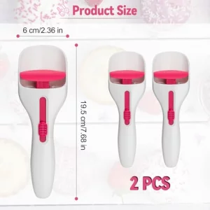 2PCS Sykexonm Cupcake Batter Scoop One Click Sliding Button Cake Cream Spatulas for Elegant Baking Pastry Cake Decorating