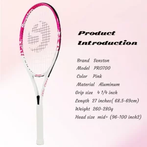 Senston 27 inch Tennis Racket for Adults 1 Pack Tennis Racket Set Tennis Overgrip Vibration Damper