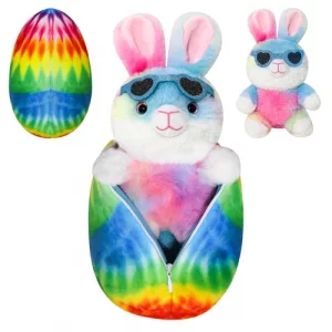Easter Bunny Egg Toy with Zipper Easter Bunny Egg Plush Pillow Decoration Soft and Cuddly for Boys and Girls Plush Toy