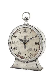 Stonebriar Large 12 Inch Decorative Battery Operated Table Top Clock with Roman Numerals and Antique Finish, 12