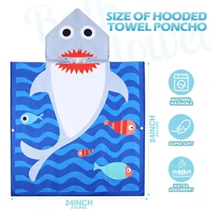 Oudain 6 Pcs Kids Hooded Towel Kids Bath Towels with Hood Microfiber Baby Pool Beach Towel for Boy Girls Toddler 47 x 24 InchCute Style