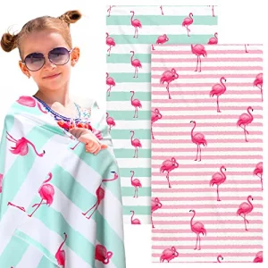 Yahenda 2 Packs Beach Towel for Kids Quick Dry Beach Swimming Bath Pool Towel for Kids Girls Travel Shower Swimming Camping 28 x 55 Inch