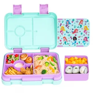 MSSWFSG Bento Lunch Box for Kids Toddlers Leak-Proof Lunchbox with 56 Compartments - Back to School Snack Containers for On-the-Go Meal Made with Sa