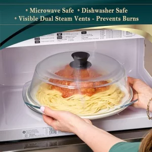 Tall Glass Microwave Splatter Cover – Reusable Cookware Lid For Food & Serving Dishes