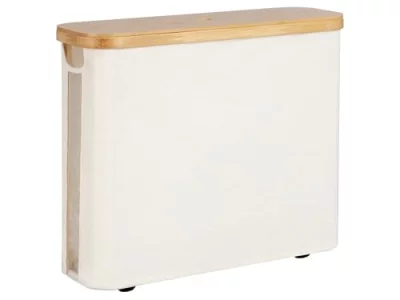 StorageWorks Toilet Paper Storage Basket Papers Container with Bamboo Lid Medium Toilets Holder for Up to 9 Mega Rolls Organizer for Bathroom Beige 1