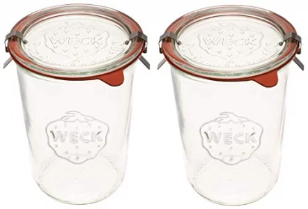 Weck Canning Jars 743 - Weck Mold Jars made of Transparent Glass - Eco-Friendly Canning Jar - Storage for Food, Yogurt with Air Tight Seal and Lid -