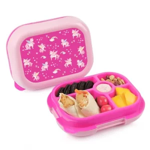 wooshwa Kids Lunch Box with 5 Compartments for School Lunch Container for Girls 25oz Toddler Bento Box with Removable Tray Ideal for Ages 3-10 BPA-Fr