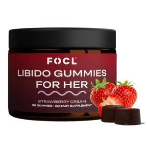 FOCL Female Libido Booster for Women - Boost Desire, Arousal, Energy, Helps Promote Hormone Balance - Horny Goat Weed, Fenugreek Green Tea 30 Gummie