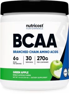 Nutricost BCAA Powder Green Apple 30 Servings - Vegetarian, Non-GMO, Gluten Free, Optimal 211 Ratio
