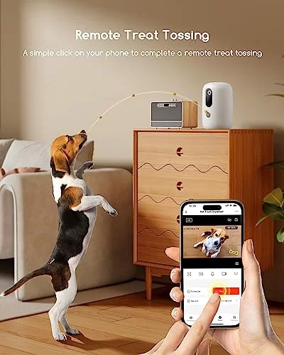 Faroro Pet Camera With Treat Dispenser - 1080P HD WiFi Dog Camera With Two-Way Audio & Night Vision