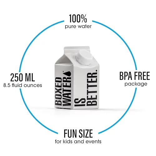 Boxed Water 8.5 Oz. 24 Pack Purified Drinking Water In 92 Plant-Based ...
