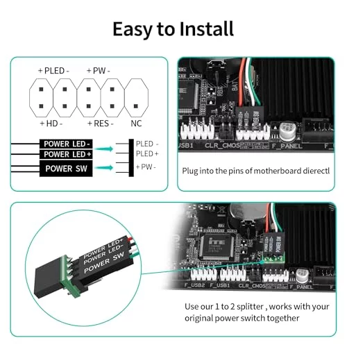 PC Power Button Desktop Power Button PC External Power Switch ON Off ...