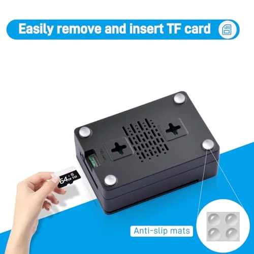 GeeekPi ABS Case with Armor Lite V5 Active Cooler for Raspberry Pi 5 Pi ...