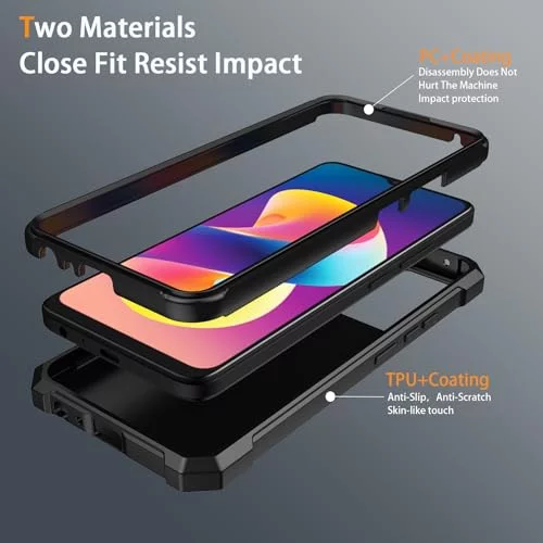 Mocotto for TCL K23 Case TCL K24 Phone Case T434D with Tempered Glass Screen ProtectorSlim Soft Mocotto for TCL K23 Case TCL K24 Phone Case T434D with Tempered Glass Screen ProtectorSlim Soft