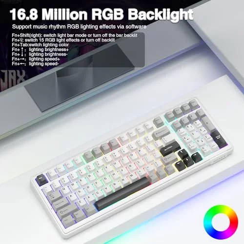 AULA F99 Wireless Mechanical KeyboardTri-Mode BT5.02.4GHzUSB-C Hot ...