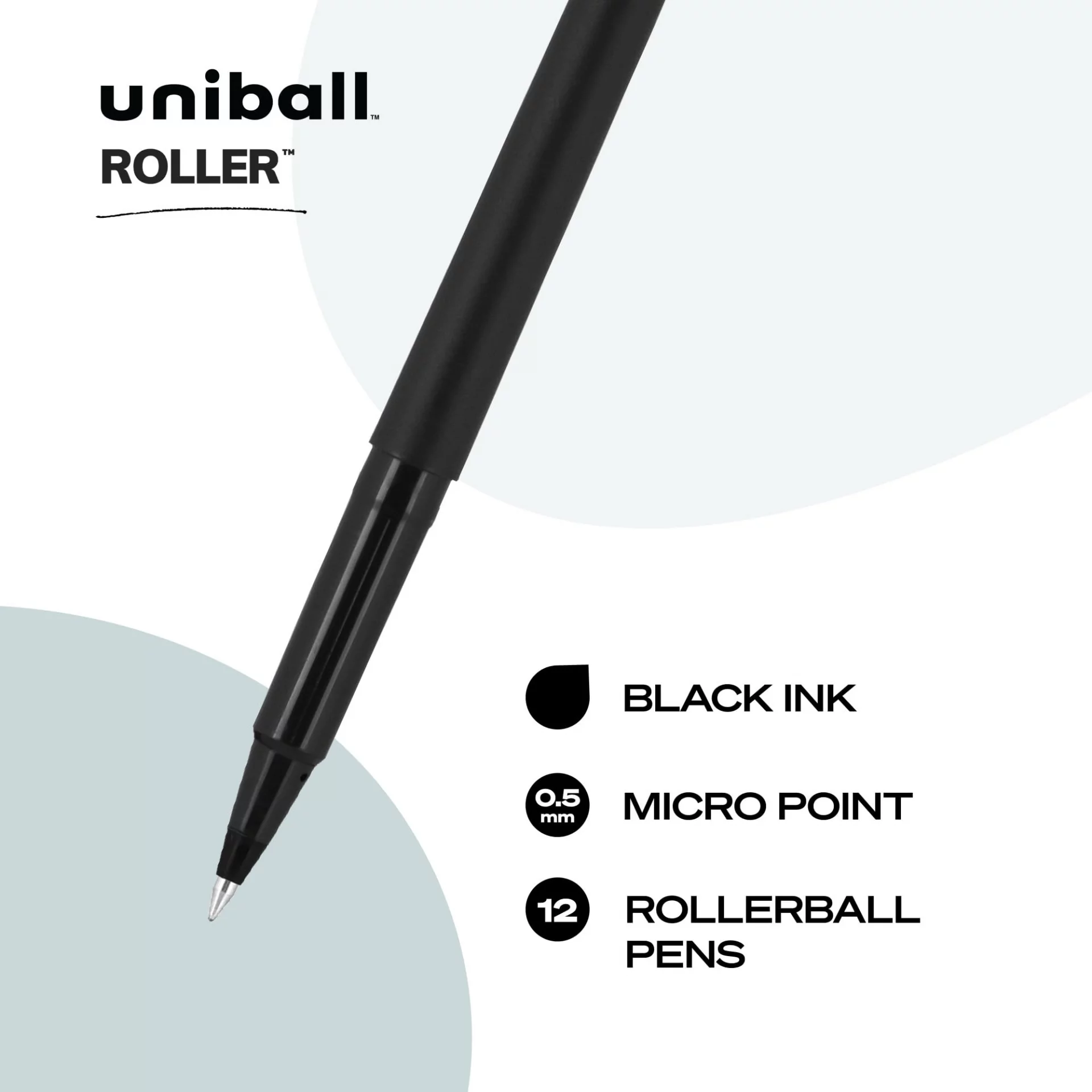 thumbnail image 2 of Uni-ball Micro 0.5 Pen Security Ink Pens Uni-ball Micro Air Rollerball Pens 0.5mm - Red Ink 12 Pack Red Fountain Uniball Roller Micro 0.5mm Black 2 of 11