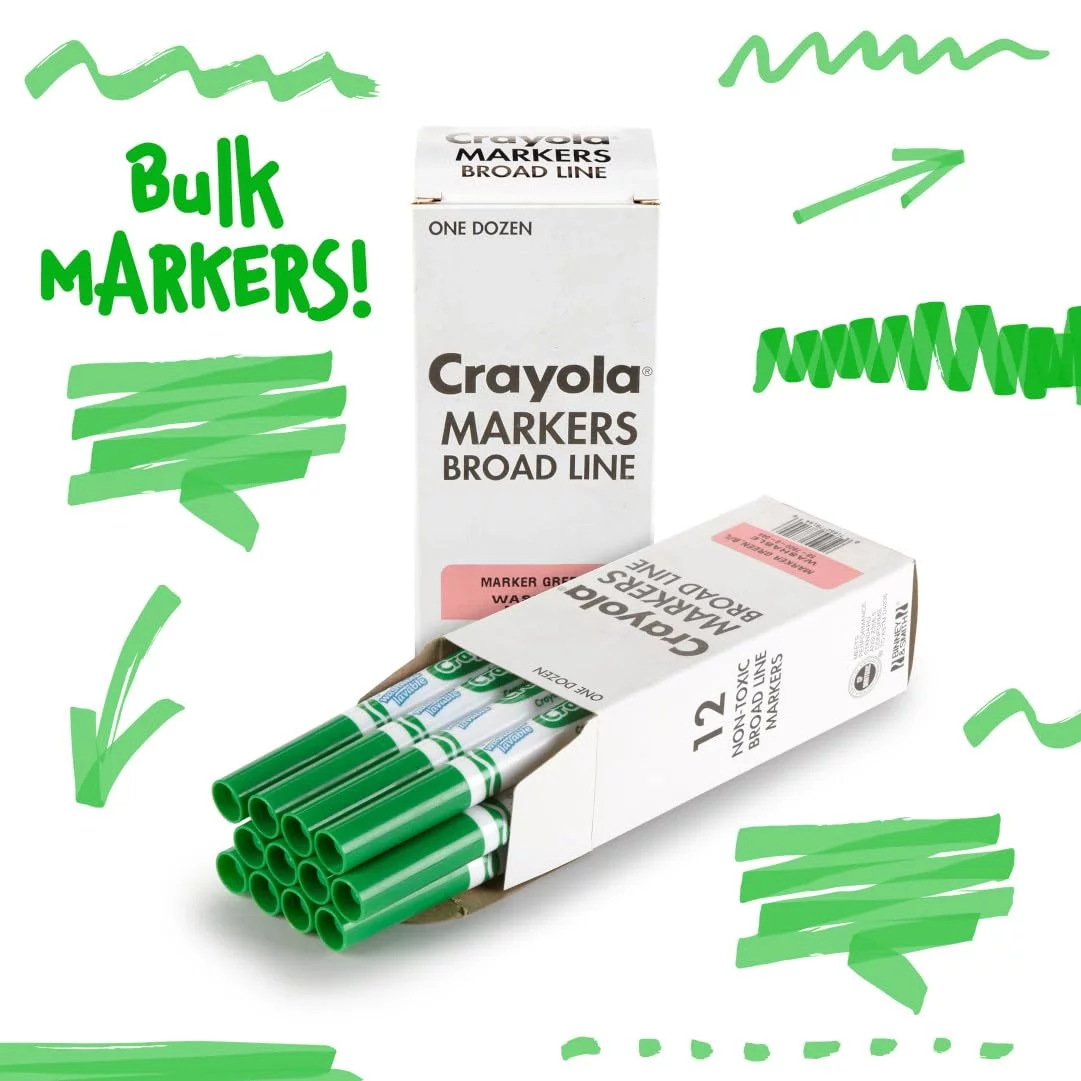Caulya Washable Markers Bulk Pack - 240 Count Classroom Set With 12 Colors