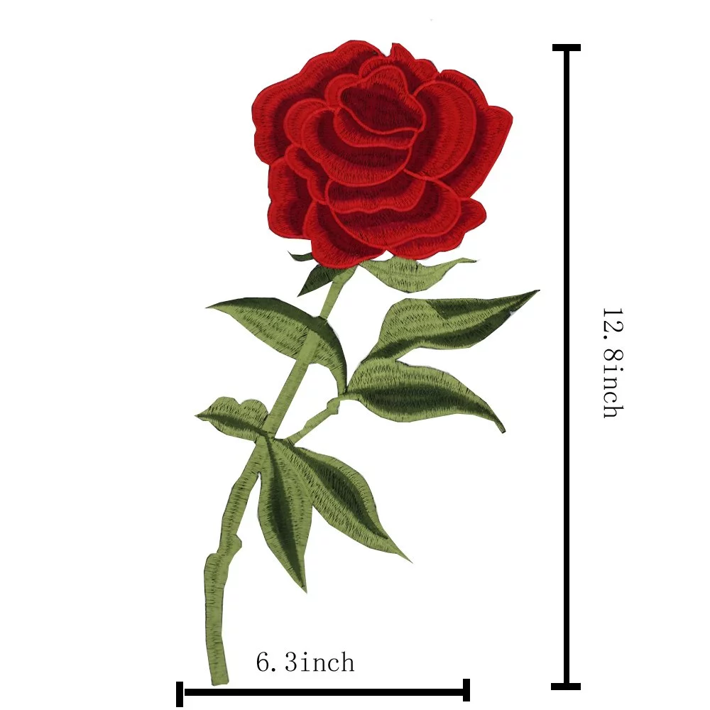 Rose Flower Iron On Patch Embroidered Sew On Applique Badge Clothing Bag Jacket Jeans