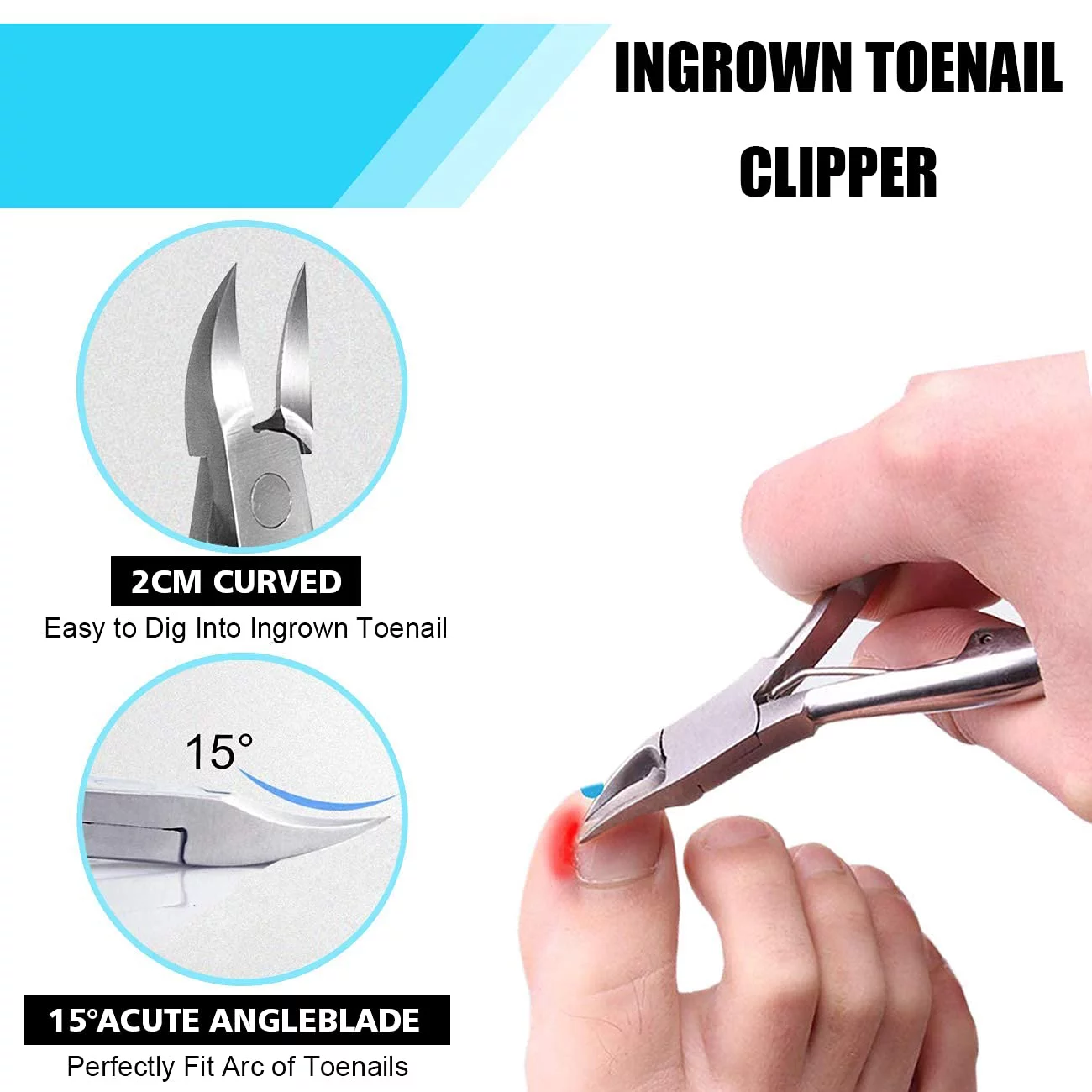 BeautyTrack Professional Toe Nail Clippers With File – Steel, For Thick Nails