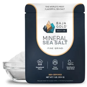 Baja Gold Mineral Sea Salt - Pure Authentic Fine Grind Salt for Cooking Baking Natural Baja Salt for Culinary Uses Great for Finishing Dishes 1 lb. R