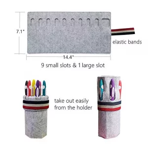 Ergonomic Crochet Hooks with Roll Felt Bag Crochet Hooks Set for Arthritic Hands Size from B to J