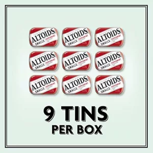 Altoids Smalls Peppermint Breath Mints 0.37 Ounce Tin Pack Of 9