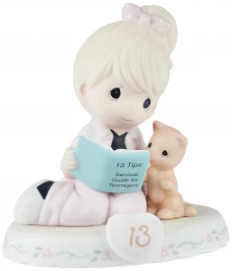 Precious Moments 162012 Growing In Grace, Age 13, Bisque Porcelain Figurine, Blonde Girl