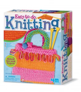 4M Easy-To-Do Knitting Art Kit (3593), White Pink