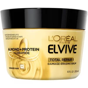 L'Oreal Paris Hair Expert Total Repair 5 Damage-Erasing Balm, Deeply Repairs And Reconstructs- Dry, Chemically Treated Hair, 8.5 Oz. (Packaging May V