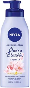 Nivea Oil Infused Body Lotion, Cherry Blossom Lotion With Jojoba Oil, Moisturizing Body Lotion For Dry Skin, 16.9 Fl Oz Pump Bottle