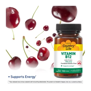Country Life Vitamin B-12, 500 Mcg, With Folic Acid (Sublingual Lozenges), 100-Count