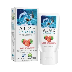 Aloe Cadabra Flavored Lube, Organic, Natural Personal Lubricant For Women, Men & Couples, Strawberry, 2.5 Oz