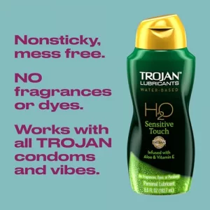 Trojan Lubricant H2O Sensitive Touch Water-Based Lubricant, Personal  Lubricant, 5.5 Fl Oz