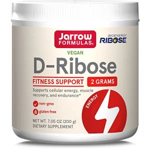 Jarrow Formulas D-Ribose Powder - 200G - Dietary Supplement Supports Muscle Recovery, Energy & Endurance - 100% Pure - Vegan - Non-Gmo - Approx. 90 S