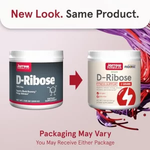 Jarrow Formulas D-Ribose Powder - 200G - Dietary Supplement Supports Muscle Recovery, Energy & Endurance - 100% Pure - Vegan - Non-Gmo - Approx. 90 S