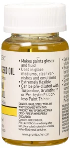 Grumbacher Sun-Thickened Linseed Oil Medium for Oil Paintings, 2-1/2 Oz. Jar, #5832